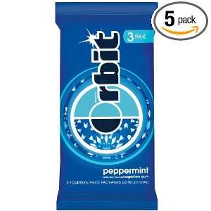Orbit Peppermint, 3 Count Multipack (Pack of 5)  Grocery 