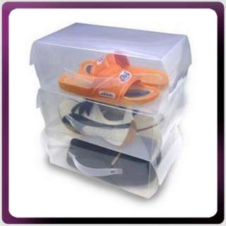 New Clear Plastic Mens Shoe Box Storage Transparant  