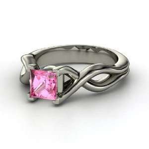  Twist Ring, Princess Pink Sapphire Platinum Ring Jewelry