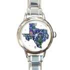 Carsons Collectibles Round Italian Charm Watch of Texas Shaped 
