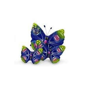  NOVICA Ceramic sculptures, Antigua Butterflies (set of 3 
