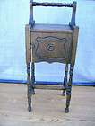 VINTAGE ANTIQUE HUMIDOR SMOKING STAND MAGAZINE RACK TABLE COPPER LINED 