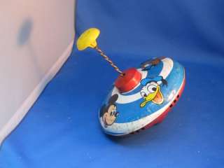 Vintage Chein Walt Disney Spinning Top Mickey / Donald  