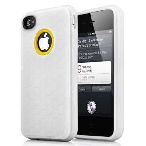 Hexagon Pattern TPU Case Cover For iPhone 4 and 4S WHITE