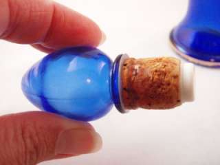 Vintage Cobalt Blue Glass Avon Perfume Bottle Pitcher Cruet Shaped 