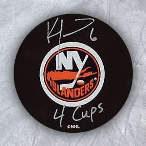  KEN MORROW New York Islanders Autographed Hockey PUCK 