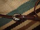 Harness leather sliding one ear bridle headstall ties with floral 