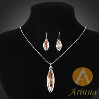   marquise pendant necklace earrings sets Swarovski Crystals  