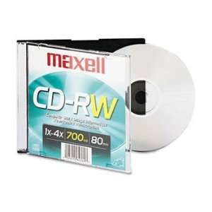  Maxell® CD RW Rewritable Disc DISC,CDRW,74MIN,650MB,4X 