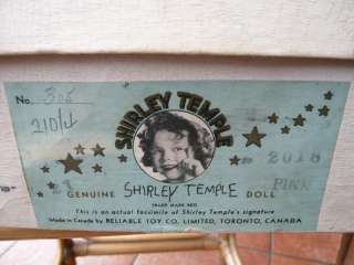 VINTAGE GENUINE 1930,S SHIRLEY TEMPLE DOLL BOXED RELIABLE TOY CO 