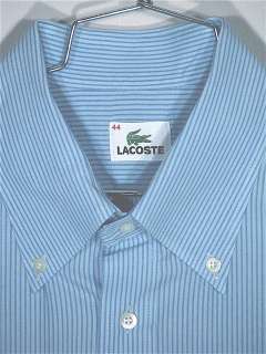 LACOSTE SHIRT MENS LONG SLEEVE CASUAL DRESS XL (EURO 44) BLUE STRIPE 