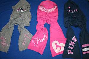 Victorias Secret PINK Hoodie Scarf U Pick Color NWT Sweatshirt 