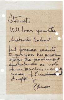 Thomas Edison Autograph Letter Signed on the Phonograph  