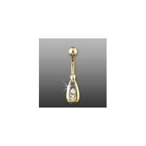 Gold Plated Clear Cubic Zirconia Tear Drop Everything 
