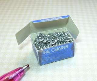 Miniature Snow Tire Chains in Box for DOLLHOUSE  
