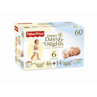 Fisher Price Happy Days & Happy Nights Baby Diapers Value Pack, Size 6 