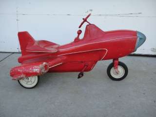   MISSILE PEDAL CAR JET PLANE AIRPLANE RIDE ON TOY 1955   1963  