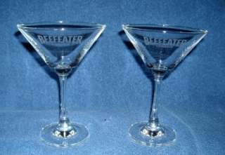 SET OF 2 BEEFEATER GIN MARTINI GLASSES  