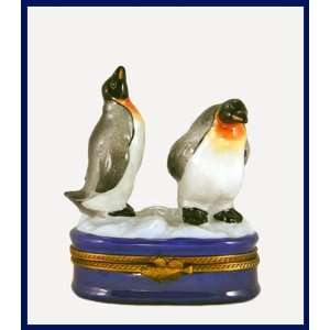 Penguins in Snow French Limoges Box 