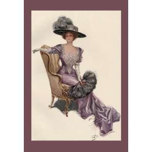  Woman with Ostrich Fan 20x30 poster
