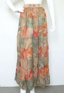 Bohemian Peasant Print Hippie Gypsy Patchwork Skirt  