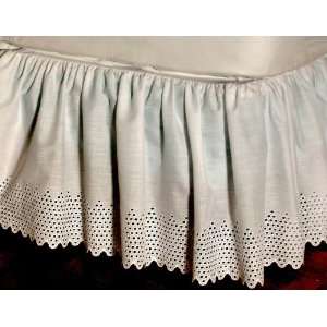   18 Drop Twin Punchboard Schiffli Embroidered Bedskirt