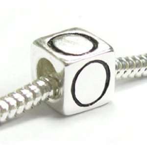 Sterling Silver Dice Cube Letter O Bead Charm For Pandora Troll 