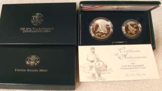 1995 S US Mint~~CIVIL WAR BATTLEFIELD~~2 COIN SET~~ SILVER $ PROOF 