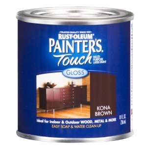   Painters Touch 1/2 Pint Latex, Gloss Kona Brown