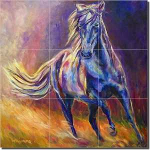 Afternoon Light on Blue Horse by Diane Williams   Equine Ceramic Tile 