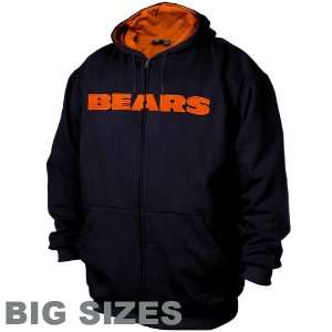  Chicago Bears Navy Blue Thermal Fleece Big Sizes Full Zip 