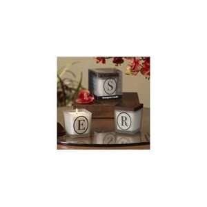   Monogram Frosted Glass White Scented Candle Votives