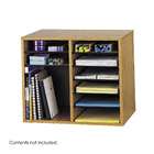   Safco 9420MO Wood Adjustable Literature Organizer   12 Compartment Oak