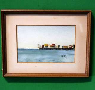 1966 Magee Signed Watercolor on Paper The Pier  