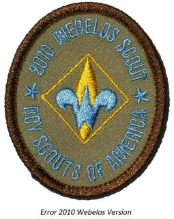 2010 Boy Cub Eagle Scout Webelos Error Rank Patch Badge  