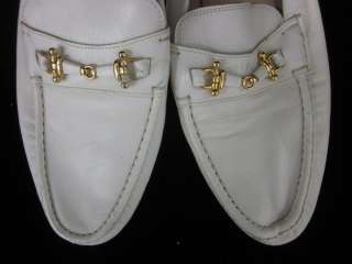 BALLY Mens White Leather Loafers Flats Shoes Sz 14  