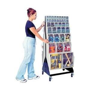  48 Mobile Double Sided Floor Stand Storage Unit with Tip 