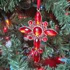  Christmas Red Crystal Cross Ornament (Set of 2) by 