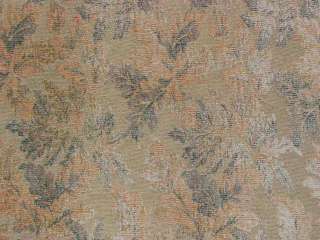 Gold Green Floral Chenille Drapery Upholstery Fabric  
