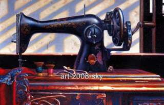 Original Oil painting Still Life artSewing machine30X40  