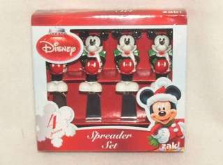 Disney Christmas Mickey Mouse Holiday Spreader Set of 4 NEW  