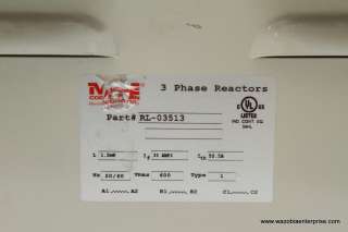 MTE 3 PHASE REACTORS RL 03513 REACTOR TRANSFORMER  