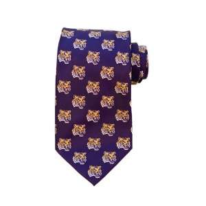 LSU   Tigers   Woven Purple Logo Tiger Head   Necktie   Tie [Apparel 