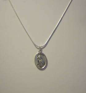 St. Jude Medal Sterling Silver PLATED Necklace  