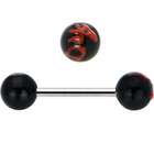 Body Candy Red Peace Chinese Symbol Barbell Tongue Ring