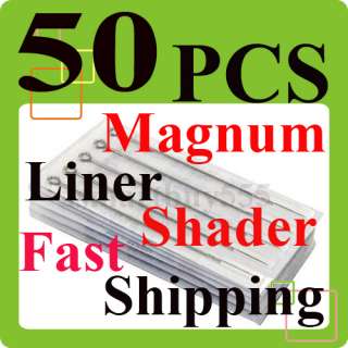 50 TATTOO NEEDLE KIT 15 SIZES FOR SHADER/ LINER/MAGNUM  