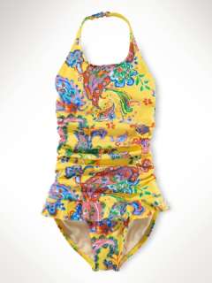 Paisley Halter Swimsuit   Girls 2 6X Swim   RalphLauren