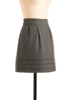 Industry Expert Skirt by Tulle Clothing   Grey, Solid, Pleats, Work 