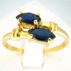 71ct. Marquise Cut Blue Sapphire Ring 21k Yellow Gold  