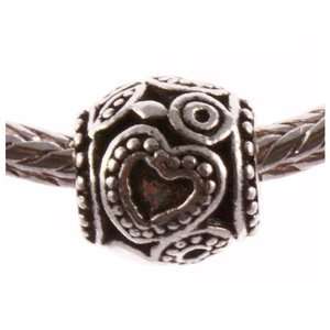  Antique Silver Plated Barrell Spacer Bead Fits Pandora (1 